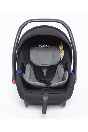 Bonfino Carry Safe Car Seat with Flame Resistant Fabric, Curved Handle, Grey