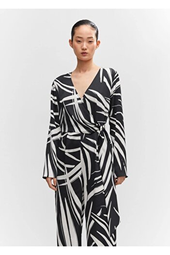 MANGO Woman Vzorovaný zabalený overal