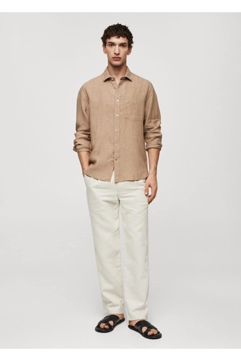 MANGO Man Classic Cut 100% Linen Shirt