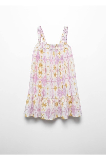 MANGO Kids Βαμβακερό φόρεμα με στάμπα