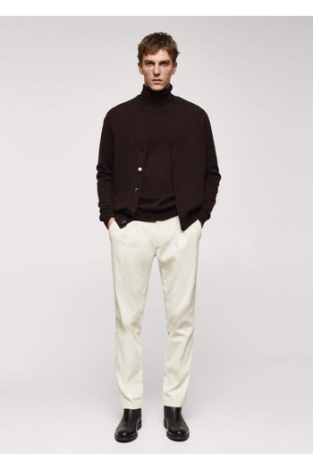 MANGO Man Corduroy Pleated Trousers