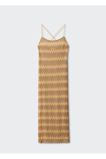 MANGO Woman Geometrik dokulu elbise