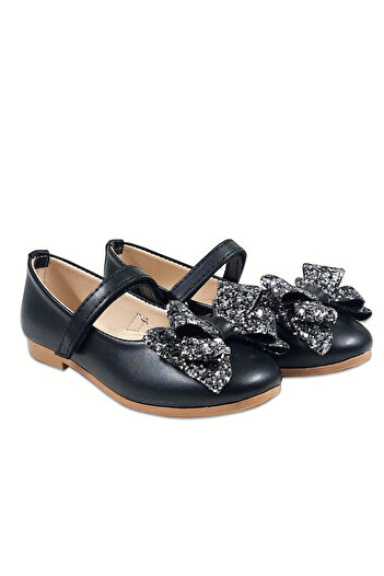 welissa Black Bow Evening Dress Girls' Ballerinas