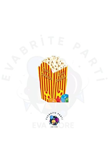 Evabrite Yellow Red Cardboard Popcorn Corn Box 8 Li - Birthday Party Set Supplies