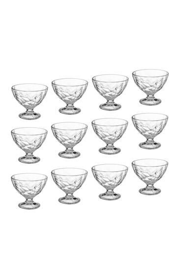 Dania A set of multi-use glass serving plates and bowls for ice cream, nuts, and fruits