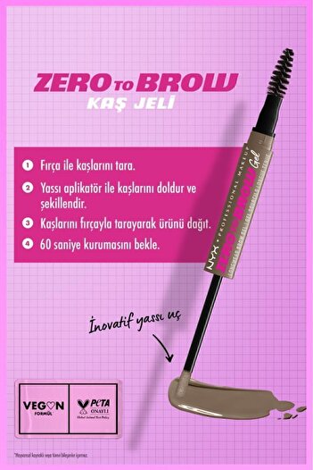 NYX Professional Makeup Zero to Brow Long Lasting Eyebrow Gel - Ash Brown