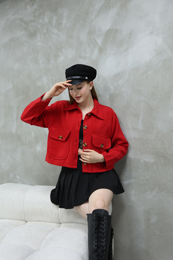 İKLİM LİFE Double Pocket Mini Coffee Shirt