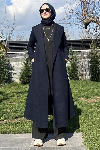 Rabia Şamlı Παλτό Selin Navy Blue Stash