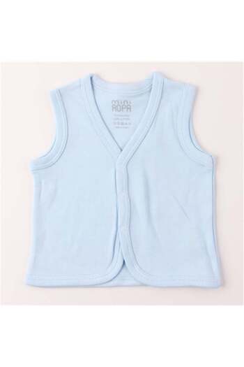 Mini Ropa Plain Blue Vest for Unisex Baby