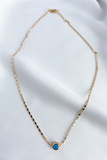 Sose Moda Nazar Boncuklu Minimal Gold Kolye