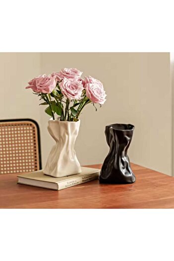 rakaymu Scandinavian Style Double Black and White Vase