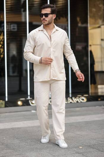 ROBERTO BORNOVA Velvet Fabric Shirt Trousers Set