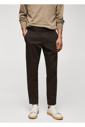 MANGO Man Cotton Tapered Cut Cropped Pants
