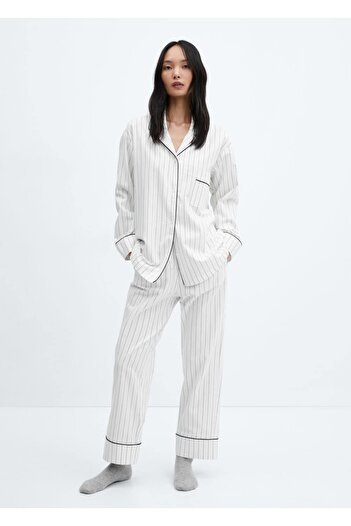 MANGO Woman Striped Pajama Set - Comfortable and Stylish