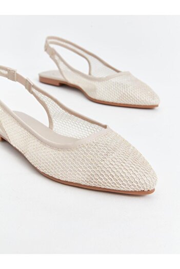 LC Waikiki Γυναικείες μπαλαρίνες STEPS Beige Pointed Toe