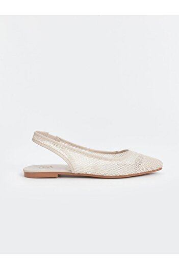 LC Waikiki Γυναικείες μπαλαρίνες STEPS Beige Pointed Toe