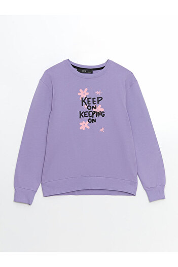 LC Waikiki Crew Neck Printed Girl's Sweatshirt