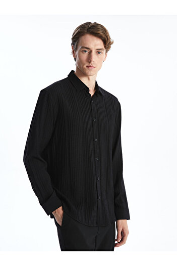 LC Waikiki Sparkling Selections from Shining Store |   Slim Fit Long Sleeve Men's Textured Shirt