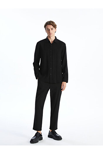LC Waikiki Sparkling Selections from Shining Store |   Slim Fit Long Sleeve Men's Textured Shirt