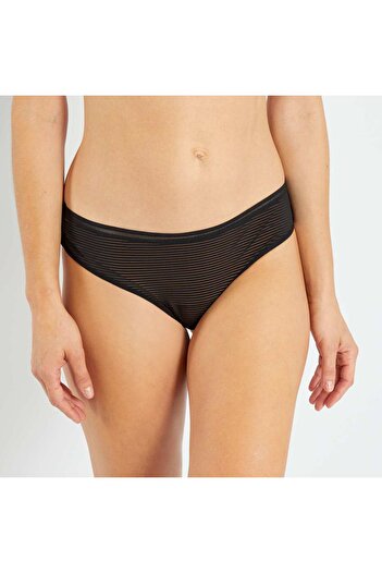 KIABI Microfibre tanga briefs Black