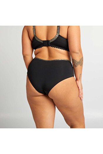 KIABI Microfibre and lace briefs black
