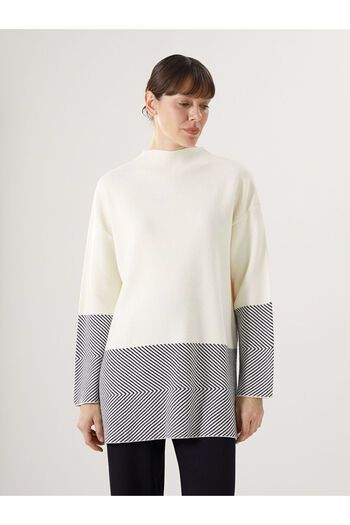 LC Waikiki Stand Collar Patterned Long Sleeve Women's Knitwear Tunic