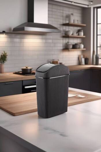 Open Home Concept Mini Trash Can, Kitchen, Bathroom, Toilet, Office Trash Can Black