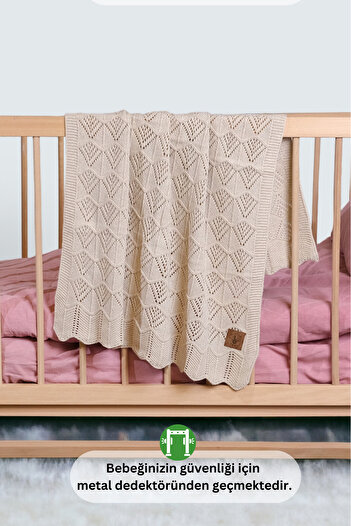 Next Baby LITTLE DEDI EmilyBaby Kid Blanket Model Knitting Patterned Stone - 80x100