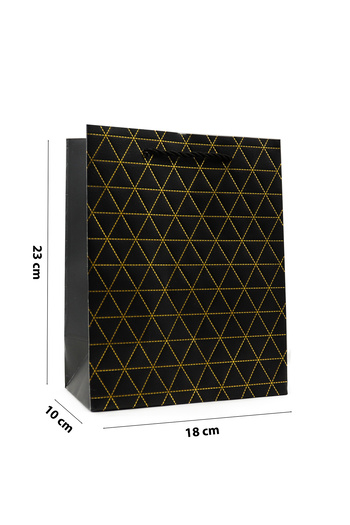 repro design 18x23x10 см Преміум якість Чорна картонна сумка 2 штуки