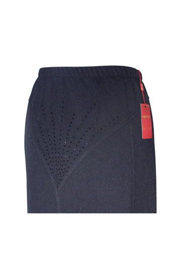 HESNA Women's Seasonal Nida Unlined Stone Navy Blue Skirt