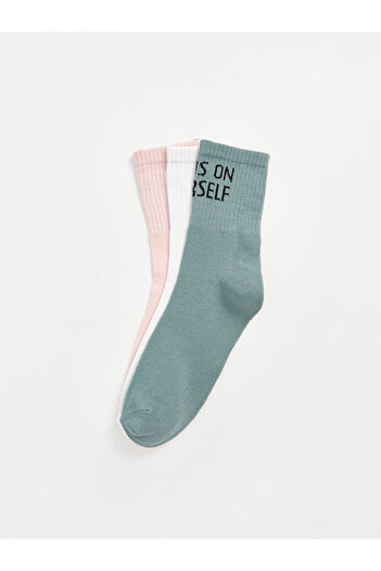 LC Waikiki Sparkling Selections from Shining Store |   Printed Women's Socks 3-Pack