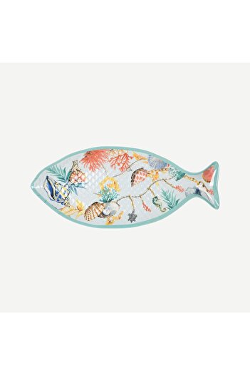 Baci Milano St. Tropez Turkuaz Melamin Servis Tabağı 49 Cm