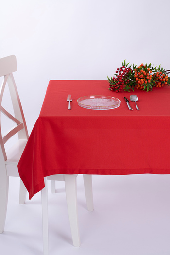 ALTINPAMUK Duck Fabric New Year's Tablecloth Stain Resistant Red Options