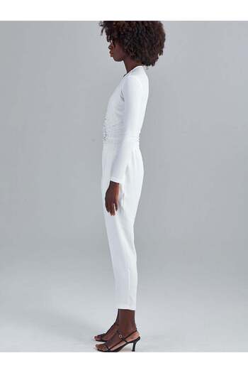 RİVUS Front Corset and Elastic Back Trousers - Ecru