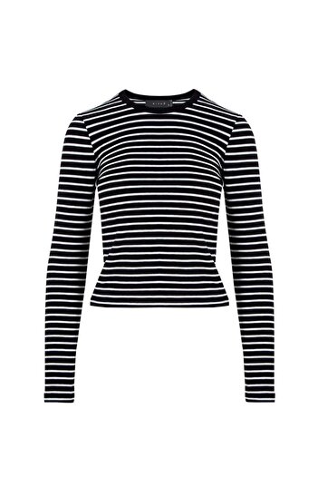 RİVUS Bisiklet Yaka Uzun Kol Çizgili Basic T-Shirt - Çizgili