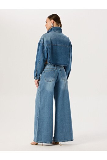 RİVUS Oversize Jean Ceket - Mavi