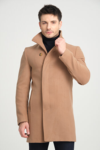 Frappoli Men's Stamp Coat - Shawl Collar, Buttoned, Regular Fit