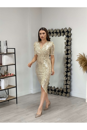 giyimmasalı Φόρεμα Velvet Sequin Jacket - Χρυσό