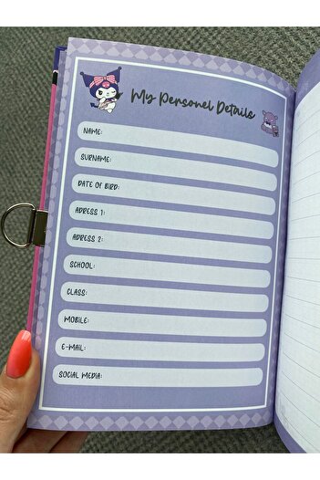 BLA GROUP Hello Kitty - Gilimli Diary Kuromi, Memory Book and Planner Diyary Key Gift School