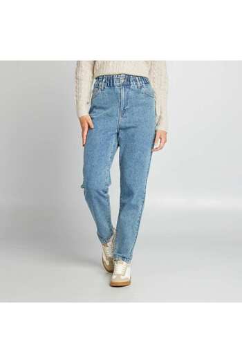 KIABI Mom-fit denim trousers BLUE