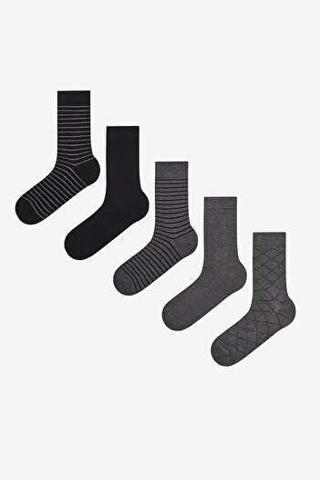 Penti Men's Detailed Black Socks