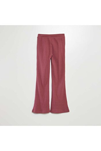 KIABI Ribbed flared/bootcut trousers PINK
