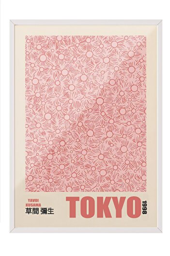 Postifull White Framed Painting, Wall Painting, Yayoi Kusama - Tokyo Comfort Series No:108719