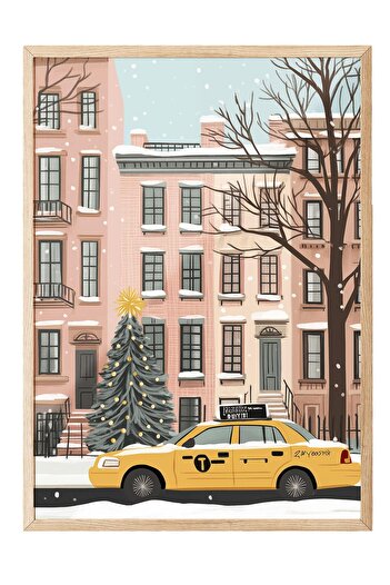 Postifull Wooden Framed Painting, Poster and Frame Set, New Year Comfort Series No:108734