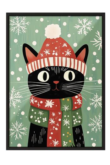 Postifull Black Framed Painting, Poster and Frame Set, New Year Comfort Series No:108778