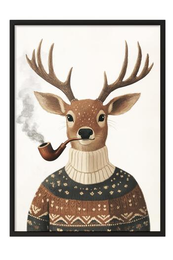 Postifull Black Framed Painting, Poster and Frame Set, New Year Comfort Series No:108793