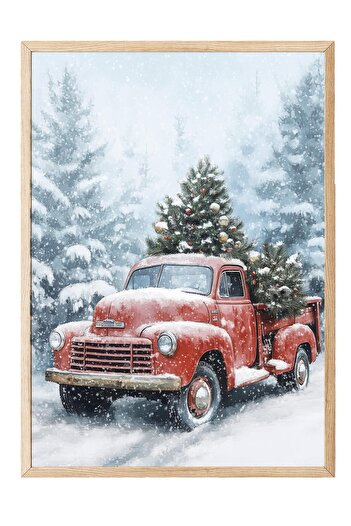 Postifull Wooden Framed Painting, Poster and Frame Set, New Year Comfort Series No:108759