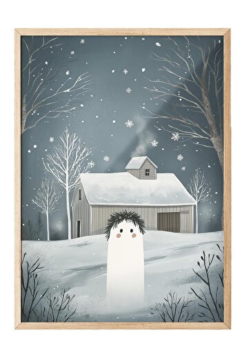 Postifull Wooden Framed Painting, Poster and Frame Set, New Year Comfort Series No:108781