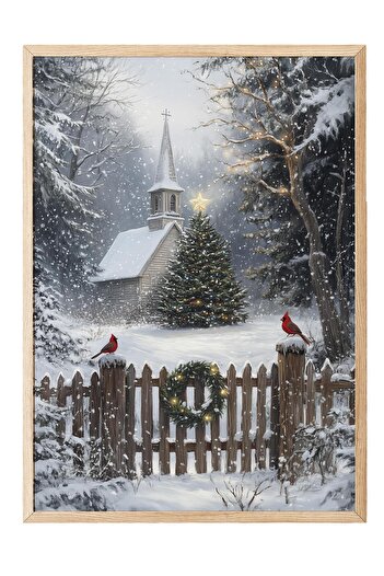 Postifull Wooden Framed Painting, Poster and Frame Set, New Year Comfort Series No:108769