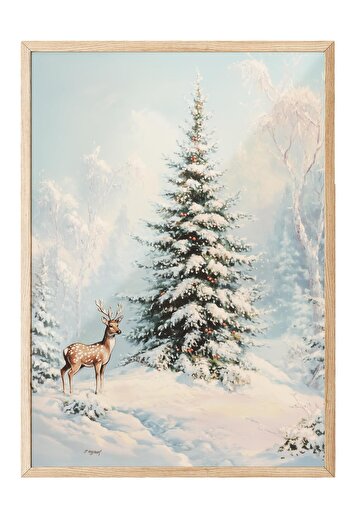 Postifull Wooden Framed Painting, Poster and Frame Set, New Year Comfort Series No:108747